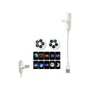 Mini proiector USB cu cerul înstelat 10 motive 2 discuri interschimbabile Braț flexibil 185 mm Rotire la 360° LED 3 W Alb Lumină de noapte 1