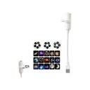 Mini proiettore USB cielo stellato 15 motivi 3 dischi intercambiabili Collo flessibile 185 mm Rotazione a 360° LED 3 W Bianco Luce notturna per camera 1