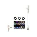 Mini projecteur USB ciel étoilé 15 motifs 3 disques interchangeables Col flexible 185 mm Rotation à 360° LED 3 W Blanc Veilleuse pour chambre 1