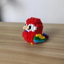 Mini rakennussarja papukaijasta 10 x 7,6 x 6,5 cm Yksityiskohtainen malli pienistä palikoista luovaan rakentamiseen Koristeellinen rakennussarja lapsille ja aikuisille 3