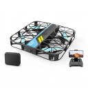 Mini RC drönare V37 med 4K kamera 11 x 11 x 4 cm Skyddsrams 360° Höjdhållning Fjärrkontroll med telefonhållare Svart För nybörjare 3