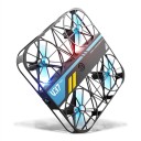 Mini RC drönare V37 med 8K kamera Stöttålig och krocksäker Skyddande ram 360° 11 x 11 x 4 cm Svart med blå propeller För nybörjare 2