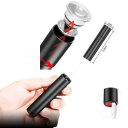 Mini Rechargeable LED Torch 8.5 × 2 cm USB Telescopic Zoom 3 Modes Black Pocket EDC Light 2