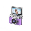Mini retro fotoaparát na klíčenku s výklopným displejem otočným o 180° s fotkami i videem v 720P vestavěným bleskem a baterií 180 mAh 8