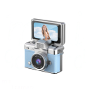 Mini retro fotoaparát na klíčenku s výklopným displejem otočným o 180° s fotkami i videem v 720P vestavěným bleskem a baterií 180 mAh 9