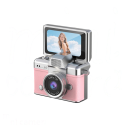 Mini retro fotoaparát na klíčenku s výklopným displejem otočným o 180° s fotkami i videem v 720P vestavěným bleskem a baterií 180 mAh 4