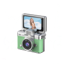 Mini retro fotoaparát na klíčenku s výklopným displejem otočným o 180° s fotkami i videem v 720P vestavěným bleskem a baterií 180 mAh 3