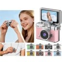 Mini retro fotoaparát na klíčenku s výklopným displejem otočným o 180° s fotkami i videem v 720P vestavěným bleskem a baterií 180 mAh 1