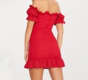 Mini robes à épaules dénudées rouges 4