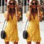 Mini rochie galbenă pentru femei, cu imprimeu 2