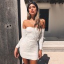 Mini rochie sexy de femei cu mâneci lungi 1