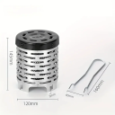 Mini ruostumattomasta teräksestä valmistettu kaasulämmitin 14,5 x 12 cm kannettava patruunalämmitin ulkokäyttöön tarkoitettu retkilämmitin kompakti 2