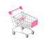 Mini růžový nákupní košík 11,5 x 8,5 cm 1