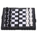 Mini-Schach, magnetisch, schwarz, 13 x 14 x 1,7 cm, faltbares Schachbrett aus Kunststoff, tragbares Reisebrettspiel, kompaktes Schachset für Kinder 1