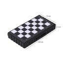 Mini-Schach, magnetisch, schwarz, 13 x 14 x 1,7 cm, faltbares Schachbrett aus Kunststoff, tragbares Reisebrettspiel, kompaktes Schachset für Kinder 2
