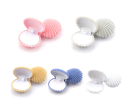 Mini schelpjuwelendoosje voor ring of oorbellen 6,5 × 5,5 × 3,2 cm fluwelen gekleurde cadeauverpakking voor sieraden 8