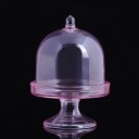 Mini serveeronderstel met deksel voor desserts en zoetigheden 12 stuks Plastic standaard met transparante deksel 8 x 9 cm Originele presentatie 3
