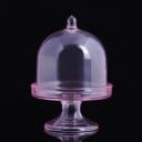 Mini serveringsunderlägg med lock för desserter och godis 12 st Plastställ med genomskinligt lock 8 x 9 cm Originalservering 3