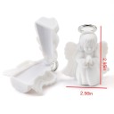 Mini smykkeskrin i form af en engel til ringe eller øreringe 6,5 × 7,5 cm dekorativ boks til smykker med åbning 2