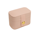 Mini smykkeskrin med ringorganisator 6,4 × 4 × 4,7 cm i kunstlæder farverigt lille boks til ringe, øreringe og små smykker 7
