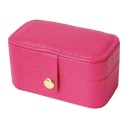 Mini smykkeskrin med rum til ringe og øreringe 9,5 × 5 × 5 cm af kunstlæder hvid lille smykkorganisator til skuffe eller på bordet 2