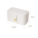 Mini smykkeskrin med rum til ringe og øreringe 9,5 × 5 × 5 cm af kunstlæder hvid lille smykkorganisator til skuffe eller på bordet 5