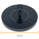 Mini solcellebassinfontæne Ø13 cm Flydende vandpumpe Solcellebassinfontæne med udskiftelige dyser Havedamsdekoration 3