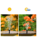 Mini solcellebassinfontæne Ø13 cm Flydende vandpumpe Solcellebassinfontæne med udskiftelige dyser Havedamsdekoration 4