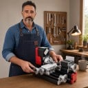Mini soustruh na dřevo i kov 12 V 24 W 20000 ot./min 28 x 10 x 16 cm Sklíčidlo a koník Černý s červenými prvky Pro modeláře a kutily 6