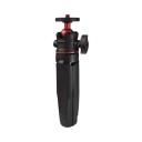 Mini stativ pentru cameră și telefon 15 până la 27 cm Stativ de masă din aluminiu cu cap cu bilă și mânere Capacitate de încărcare 1 kg Negru-roșu 2