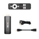 Mini stick TV Android 12.0, 4+32 GB, Quad Core, HDMI 8K, 4K Full HD, Wi-Fi 6, 5 GHz, BT 5.0, control vocal, USB-C, streaming, jocuri, Smart TV 2