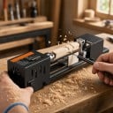 Mini sústruh na drevo 96 W 24 V 7 rýchlostí Priemer 70 mm a dĺžka 160 mm Skľučovadlo a príslušenstvo Čierny Pre kutilov a modelárov 3