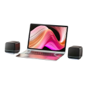 Mini számítógépes hangszórók 6 W USB táplálás 3,5 mm AUX RGB LED világítással 7,2 x 7,2 x 7,7 cm fekete hordozható számítógéphez és laptophoz 2