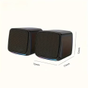 Mini számítógépes hangszórók 6 W USB táplálás 3,5 mm AUX RGB LED világítással 7,2 x 7,2 x 7,7 cm fekete hordozható számítógéphez és laptophoz 4