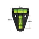 Mini T Level Triangle with Double Bubble 43 × 58 × 18 mm Plastic Black Green Measuring Tool for Accurate Leveling 2