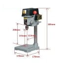 Mini taladro de banco de 340 W, 1-10 mm, con control de velocidad, 220 V, 50 Hz, base de hierro fundido, bricolaje, madera, aluminio, resina, tableros 4