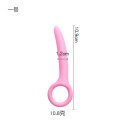 Mini tapón anal de silicona rosa de 1,2 x 10,9 cm con mango redondo, forma ergonómica, superficie lisa, fácil mantenimiento, geles lubricantes especiales, embalaje discreto. 2