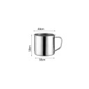 Mini tasse en acier inoxydable avec poignée 50 ml 3.8 × 3.8 × 4.6 cm en acier inoxydable argenté pour espresso dégustation de boissons maison voyage 6