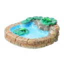 Mini Teich mit Fröschen Dekoratives Wasserelement für Dioramen Modelllandschaften Bach Wasserszenarien Figuren Dekoration 2