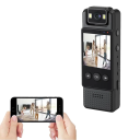 Mini telecamera WiFi 1080p con visione notturna 3in1 Foto Video Audio rotazione 180° display 1,3" batteria 1200mAh supporto schede 128GB 6