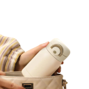 Mini termoska s uzavíratelným víkem 220 ml 13,5 × 6,5 cm Nerezová ocel Béžová přenosná termoska na nápoje do práce školy na cesty 8