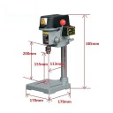 Mini-Tischbohrmaschine, 340 W, 1 – 10 mm, mit Drehzahlregelung, 220 V, 50 Hz, Basis aus Gusseisen, DIY, Holz, Aluminium, Harz, Verbundplatten 4