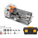 Mini tornos para metal 180 x 400 mm 800 W Motor sem escovas Regulação contínua de rotações Ecrã digital Ferro HT200 Cinza Para a oficina 1