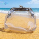 Mini transparentná vodotesná peňaženka 12 cm Plast Na sponu Kompaktné puzdro na mince kľúče a drobnosti do kabelky 4