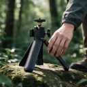Mini treppiede e asta per selfie 15–30 cm con testa a sfera 360° Vite 1/4 pollice Capacità di carico 2 kg Nera Per action cam e fotocamere compatte 2
