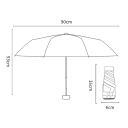 Mini umbrelă pliabilă 15x6 cm pentru geantă Umbrelă colorată împotriva soarelui și ploii UPF50+ 90x53 cm Umbrelă de călătorie compactă în culori luminoase 4