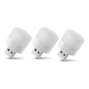 Mini USB LED Lampe 5 Stück Warmweißes Licht 1 W 5 V 23 x 42 mm ABS und PC Weiß Nachtlicht für Laptop Powerbank und Ladegeräte 4