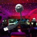 Mini USB LED projektor til stjernehimmel i bilen Fleksibelt arm Omdrejelig hoved 360° Røde, grønne og blå effekter Sort Til loftet 3