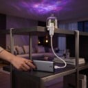 Mini USB projektor stjernehimmel 15 motiver 3 udskiftelige skiver Fleksibel hals 185 mm 360° roterende LED 3 W Hvid Nattelys til værelset og bilen 4