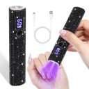 Mini UV LED lampa na nehty Přenosná dobíjecí s digitálním displejem a kamínky ABS plast USB-C kabel Na gelové nehty i manikúru 3